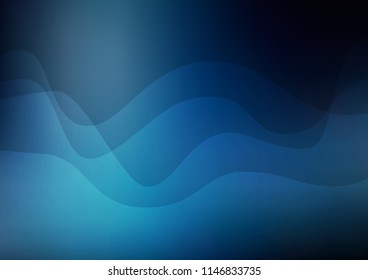 Dark BLUE vector template with liquid shapes. A sample with blurred bubble shapes. New composition for your brand book.