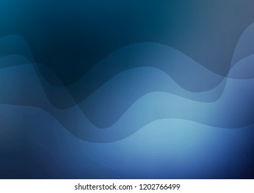 Dark BLUE vector template with liquid shapes. Modern gradient abstract illustration with bandy lines. The template for cell phone backgrounds.