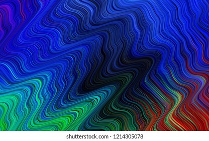 Dark BLUE vector template with liquid shapes. An elegant bright illustration with gradient. The elegant pattern for brand book.