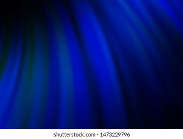Dark BLUE vector template with liquid shapes. Modern gradient abstract illustration with bandy lines. Pattern for your business design.