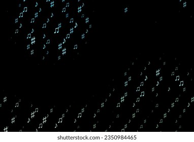 Dunkle BLUE Vektorvorlage mit musikalischen Symbolen. Dekoratives Design im abstrakten Stil mit Musikformen. Muster für Webseiten von Musikern.