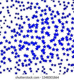 Dark BLUE vector template with neon stars. Blur decorative design in simple style with stars. Theme for cell phones.