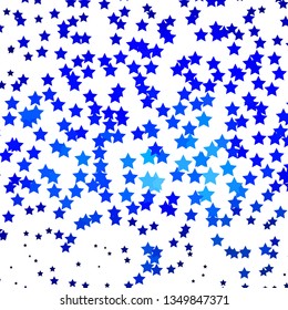 Dark BLUE vector template with neon stars. Shining colorful illustration with small and big stars. Design for your business promotion.