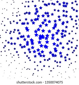 Dark BLUE vector template with neon stars. Modern geometric abstract illustration with stars. Best design for your ad, poster, banner.
