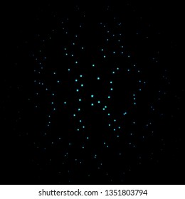 Dark BLUE vector template with neon stars. Decorative illustration with stars on abstract template. Pattern for wrapping gifts.