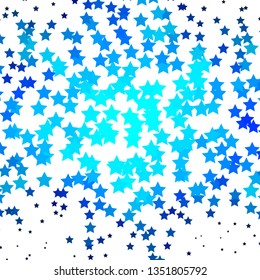 Dark BLUE vector template with neon stars. Shining colorful illustration with small and big stars. Best design for your ad, poster, banner.