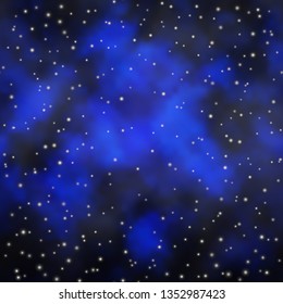 Dark BLUE vector template with neon stars. Colorful illustration with abstract gradient stars. Best design for your ad, poster, banner.