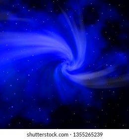 Dark BLUE vector template with neon stars. Modern geometric abstract illustration with stars. Best design for your ad, poster, banner.