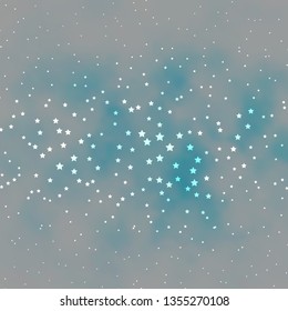 Dark BLUE vector template with neon stars. Shining colorful illustration with small and big stars. Best design for your ad, poster, banner.