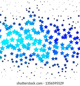Dark BLUE vector template with neon stars. Colorful illustration with abstract gradient stars. Pattern for new year ad, booklets.