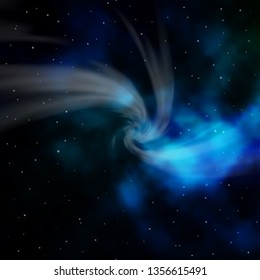 Dark BLUE vector template with neon stars. Decorative illustration with stars on abstract template. Design for your business promotion.