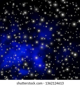 Dark BLUE vector template with neon stars. Blur decorative design in simple style with stars. Pattern for new year ad, booklets.