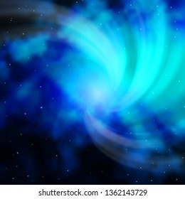 Dark BLUE vector template with neon stars. Blur decorative design in simple style with stars. Pattern for websites, landing pages.