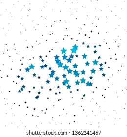 Dark BLUE vector template with neon stars. Blur decorative design in simple style with stars. Pattern for websites, landing pages.