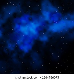Dark BLUE vector template with neon stars. Modern geometric abstract illustration with stars. Pattern for new year ad, booklets.