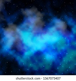 Dark BLUE vector template with neon stars. Modern geometric abstract illustration with stars. Theme for cell phones.
