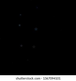 Dark BLUE vector template with neon stars. Shining colorful illustration with small and big stars. Pattern for new year ad, booklets.