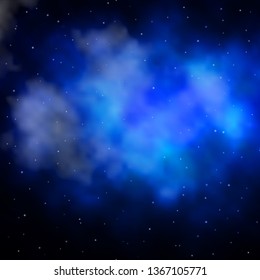 Dark BLUE vector template with neon stars. Modern geometric abstract illustration with stars. Pattern for websites, landing pages.