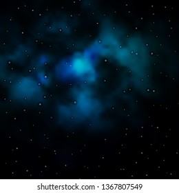 Dark BLUE vector template with neon stars. Shining colorful illustration with small and big stars. Pattern for websites, landing pages.
