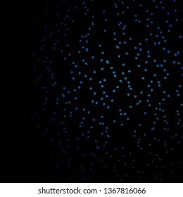 Dark BLUE vector template with neon stars. Shining colorful illustration with small and big stars. Theme for cell phones.