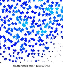 Dark BLUE vector template with neon stars. Colorful illustration in abstract style with gradient stars. Design for your business promotion.