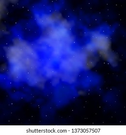 Dark BLUE vector template with neon stars. Modern geometric abstract illustration with stars. Pattern for new year ad, booklets.