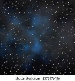 Dark BLUE vector template with neon stars. Shining colorful illustration with small and big stars. Pattern for new year ad, booklets.