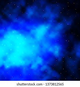Dark BLUE vector template with neon stars. Modern geometric abstract illustration with stars. Theme for cell phones.