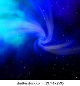 Dark BLUE vector template with neon stars. Decorative illustration with stars on abstract template. Pattern for new year ad, booklets.