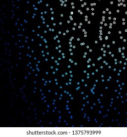 Dark BLUE vector template with neon stars. Blur decorative design in simple style with stars. Design for your business promotion.