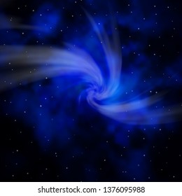 Dark BLUE vector template with neon stars. Shining colorful illustration with small and big stars. Theme for cell phones.