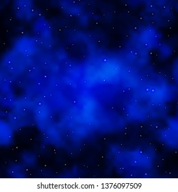 Dark BLUE vector template with neon stars. Blur decorative design in simple style with stars. Pattern for new year ad, booklets.