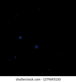 Dark BLUE vector template with neon stars. Modern geometric abstract illustration with stars. Best design for your ad, poster, banner.