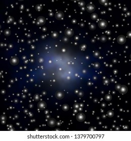 Dark BLUE vector template with neon stars. Decorative illustration with stars on abstract template. Pattern for new year ad, booklets.