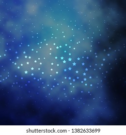 Dark BLUE vector template with neon stars. Colorful illustration with abstract gradient stars. Best design for your ad, poster, banner.