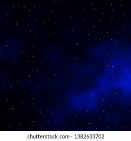 Dark BLUE vector template with neon stars. Blur decorative design in simple style with stars. Best design for your ad, poster, banner.