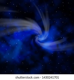 Dark BLUE vector template with neon stars. Shining colorful illustration with small and big stars. Design for your business promotion.
