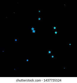 Dark BLUE vector template with neon stars. Colorful illustration in abstract style with gradient stars. Pattern for websites, landing pages.