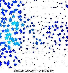 Dark BLUE vector template with neon stars. Modern geometric abstract illustration with stars. Theme for cell phones.