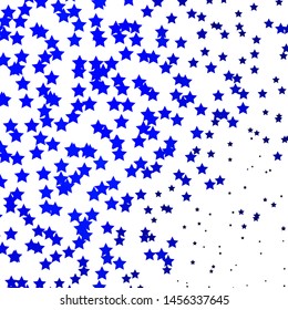Dark BLUE vector template with neon stars. Modern geometric abstract illustration with stars. Design for your business promotion.