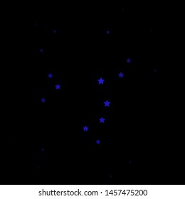 Dark BLUE vector template with neon stars. Blur decorative design in simple style with stars. Pattern for new year ad, booklets.