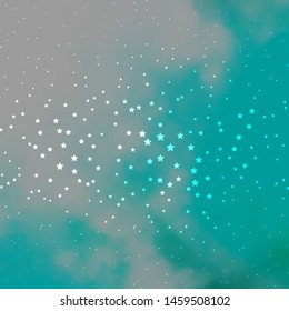 Dark BLUE vector template with neon stars. Blur decorative design in simple style with stars. Design for your business promotion.