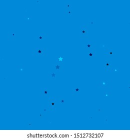 Dark BLUE vector template with neon stars. Modern geometric abstract illustration with stars. Best design for your ad, poster, banner.
