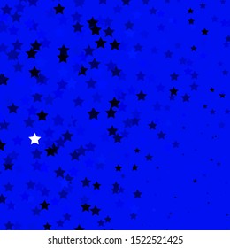 Dark BLUE vector template with neon stars. Modern geometric abstract illustration with stars. Design for your business promotion.