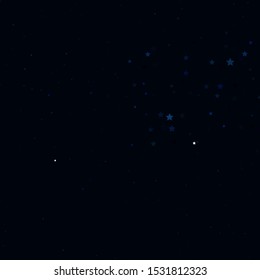 Dark BLUE vector template with neon stars. Blur decorative design in simple style with stars. Pattern for new year ad, booklets.