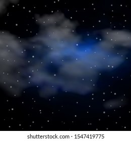 Dark BLUE vector template with neon stars. Colorful illustration with abstract gradient stars. Theme for cell phones.