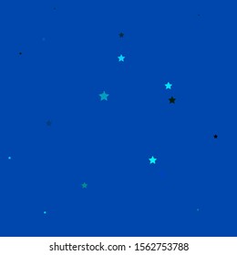 Dark BLUE vector template with neon stars. Colorful illustration in abstract style with gradient stars. Pattern for websites, landing pages.