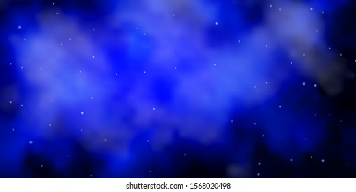 Dark BLUE vector template with neon stars. Colorful illustration with abstract gradient stars. Pattern for websites, landing pages.