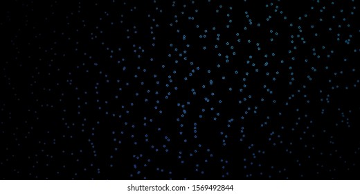 Dark BLUE vector template with neon stars. Blur decorative design in simple style with stars. Theme for cell phones.
