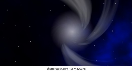 Dark BLUE vector template with neon stars. Decorative illustration with stars on abstract template. Pattern for websites, landing pages.